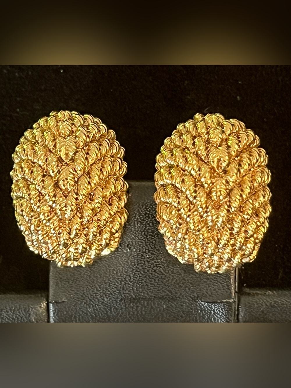 St John Gold Woven Rope Clip-On Earrings